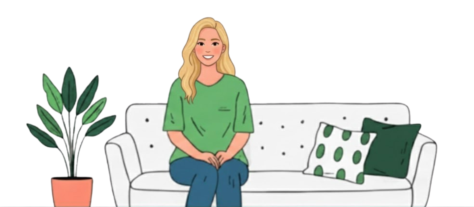 Illustration of a person on a sofa
